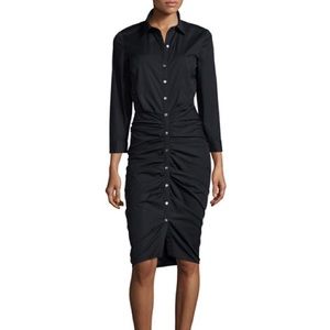 $495 Veronica Beard Ruched Button Front Dress - 0